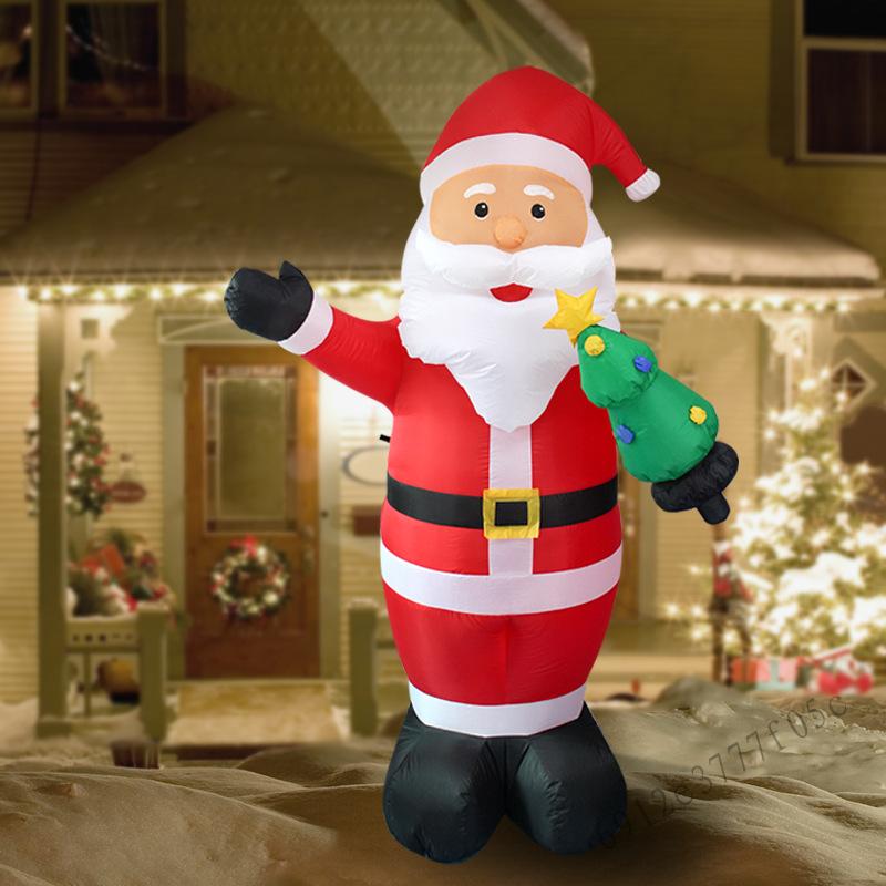 2.4M 8FT ส่องสว่างซานตาคลอสต้นคริสต์มาสลานกลางแจ้ง Lighted Christmas Inflatable ตกแต่ง ราคา 6,622 บาท*ส่งฟรี