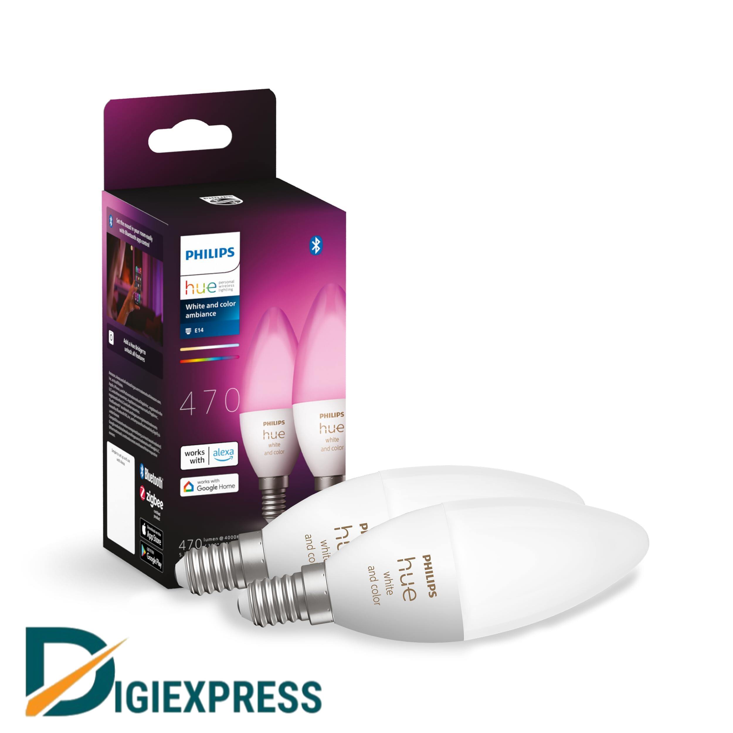 Philips Hue White & Color Ambiance E14 LED 2-er Pack (470 lm) #New Generation (Candle)