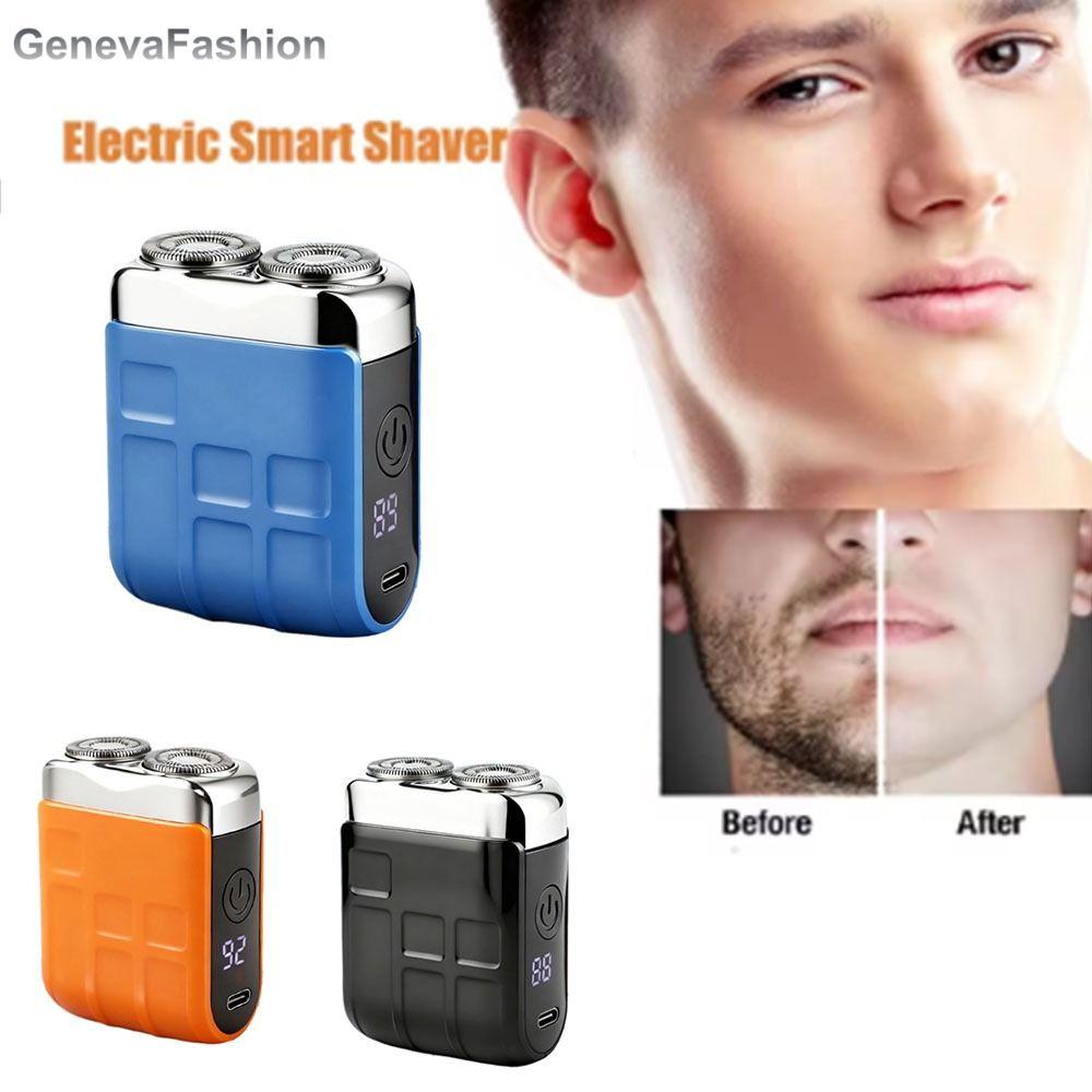 GENEVA Màn hình kỹ thuật số Máy cạo râu điện mini Thiết kế chống nước Sạc Type-C Máy cạo râu thông minh Nhỏ gọn Cạo râu hiệu quả Dao cạo xoay cầm tay Sử dụng khi đi du lịch