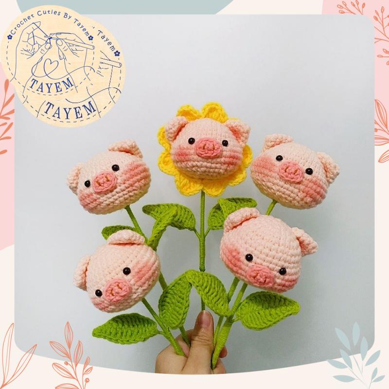 Hoa heo len | hoa thỏ | hoa gấu nhiều mẫu | hoa len đầu thú handmade