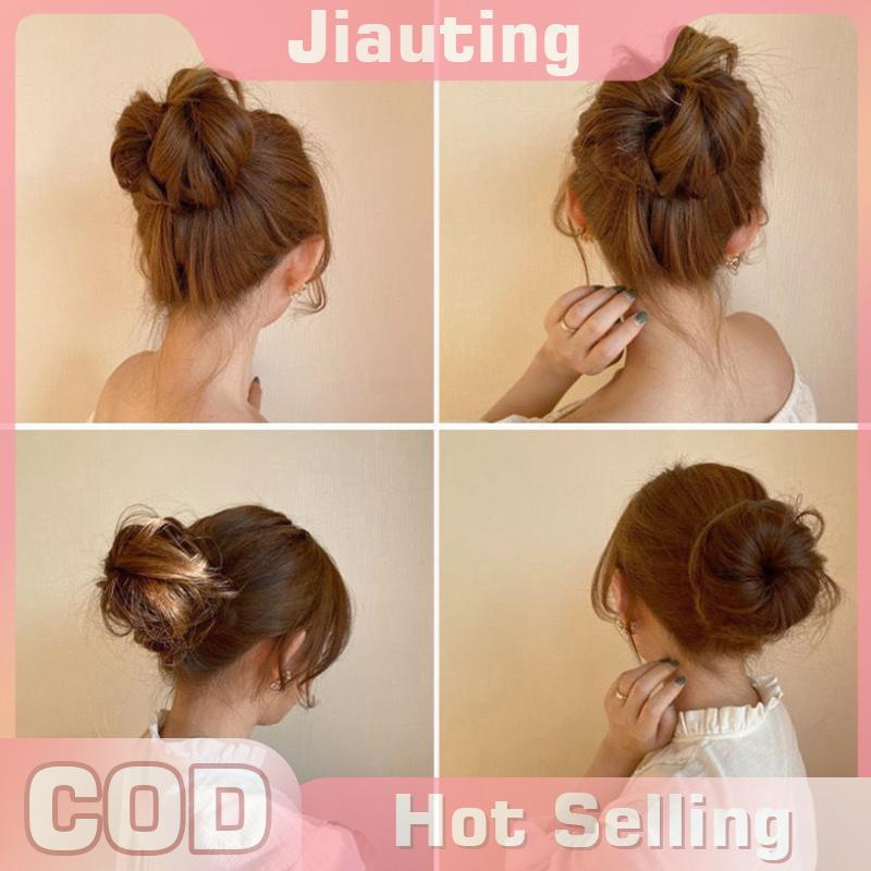 Jiauting Tổng Hợp Tóc Bun Xoăn Sống Động Như Thật Tóc Giả Đàn Hồi Kiểu Tóc Đuôi Ngựa Tạo Kiểu Tóc Fixator Phần Mở Rộng Tóc Giả Mảnh Cho Phụ Nữ