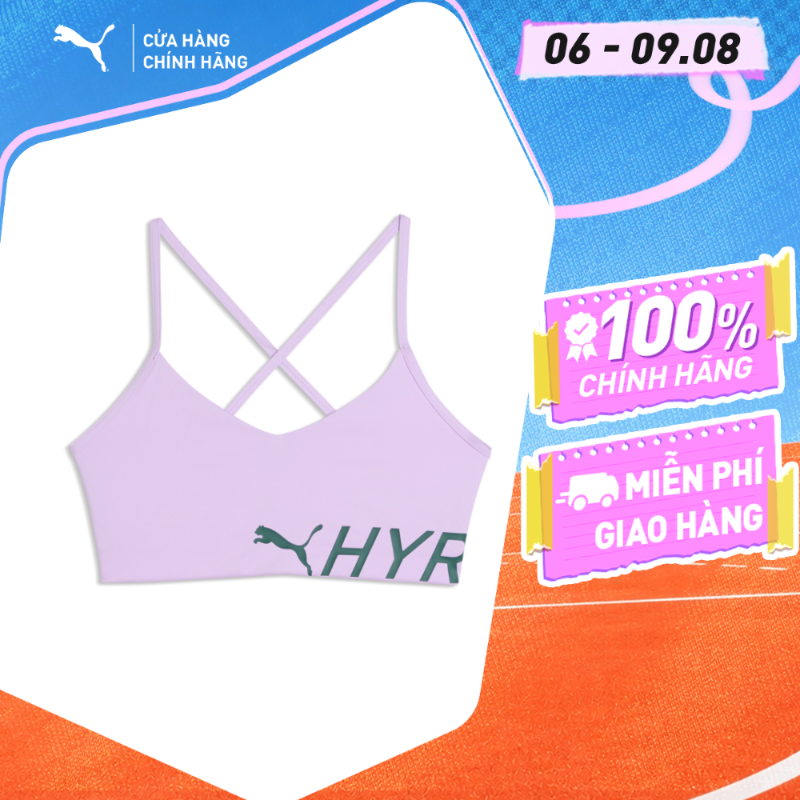 Áo Ngực Thể Thao Tập Luyện PUMA Nữ W HYROX STRAPPY PWRMODE BRA Light Lavender Màu Tím