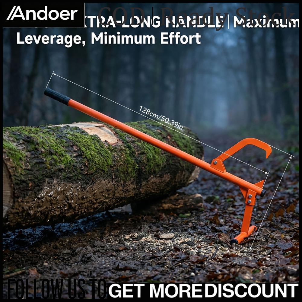 Andoer ปรับ Cant Hook Log Roller Lifter Heavy Duty เหล็กการบันทึกเครื่องมือ Log แจ็คยาง Grip สำหรับ Rolling และ Raising Up Logs ราคา 5,468 บาท*ส่งฟรี