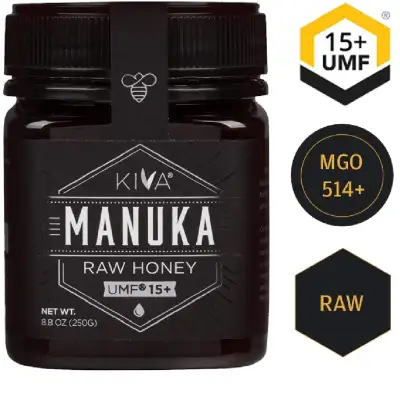 Kiva Raw Manuka Honey, Certified UMF 15+ (MGO 514+) - New Zealand (250gr)