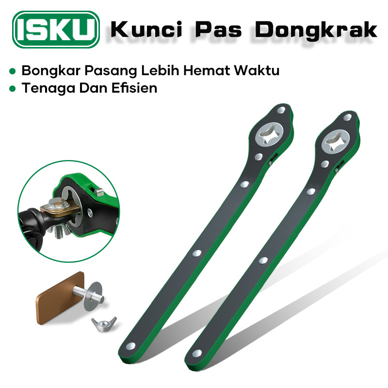 ISKU Kunci Pas Dongkrak Kunci Ratchet Wrench Untuk Dongkrak Mobil 340mm Panjang Auto Repair Harga 39,900 rupiah*Gratis Ongkir