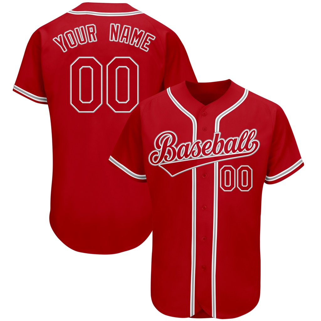Custom Baseball Jersey Red White-Navy Authentic Two Tone