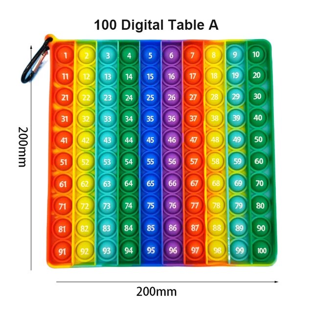 Number Cognition 1-100 Digital Table Bubble Montessori Math Toys Colorful Fidget Learning Educational Toys Teaching Aids