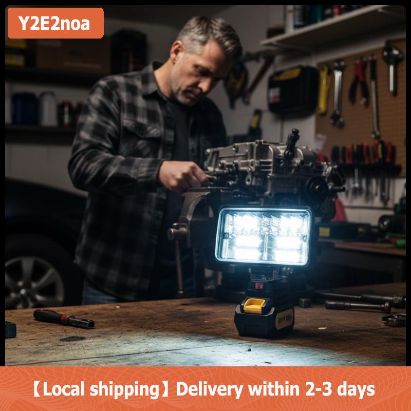 【Local shipping】 18V Li ion không dây dẫn công việc ánh sáng 3 4 inch đèn lũ Đèn pin cầm tay cho các dự án tự làm