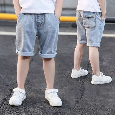 IENENS Kids Boys Short Jeans Clothes Chldren Boy Casual Pants Denim Solid Short Trousers Summer Simple Shorts