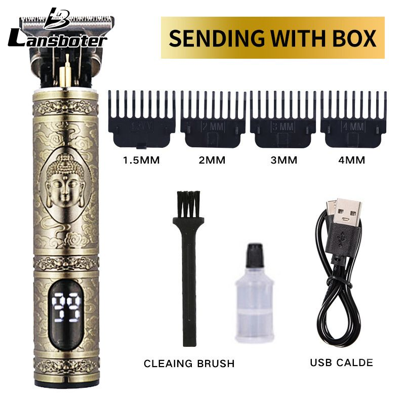 Lansboter Professional Hair Trimmer Set with Adjustable Combs and USB Charging ราคา 44 บาท*ส่งฟรี