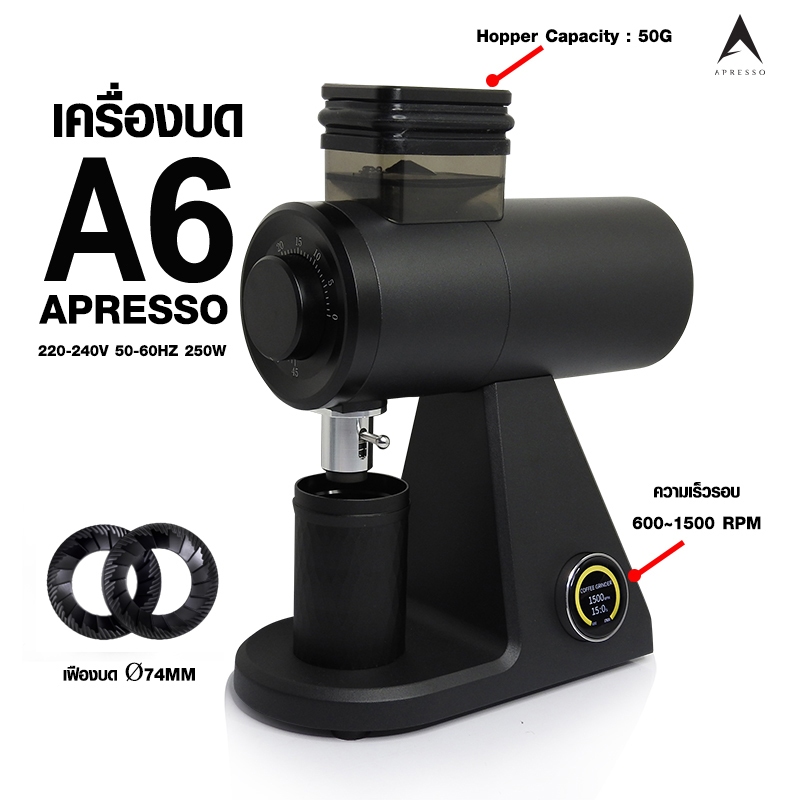 ABBA เครื่องบด A6 เอเพรสโซ่ เฟืองบด Ø74 mm 1614-278 ราคา 22,900 บาท*ส่งฟรี