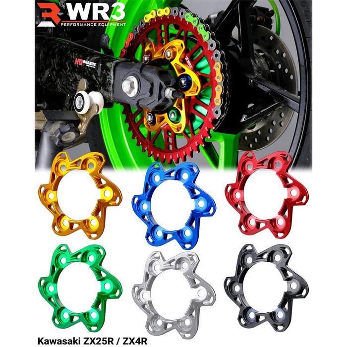 COVER SPROCKET FLANGE GEAR BELAKANG WR3 ZX25R NINJA 250 150 RR R SS ZX636 Z900 Z800 ER6 / CBR 250RR 150R / R25 MT25 R6 R1 / RX KING Harga 1,280,000 rupiah*Gratis Ongkir