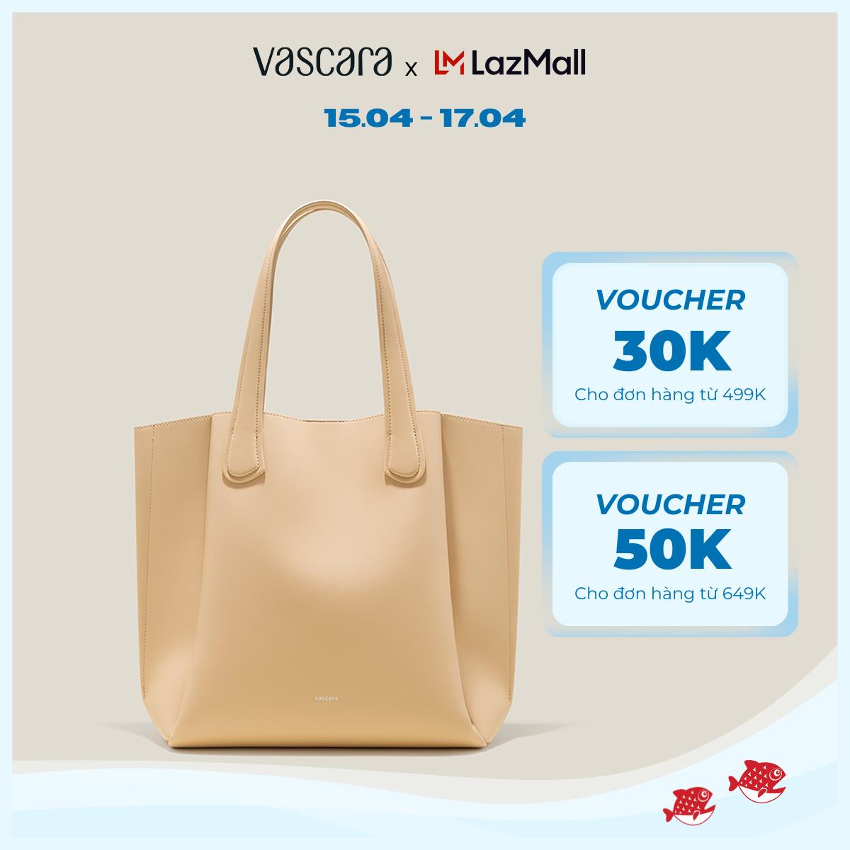 [Voucher 30K | 15.4] Vascara Túi Tote Over Size Gấp Nếp - TOT 0131