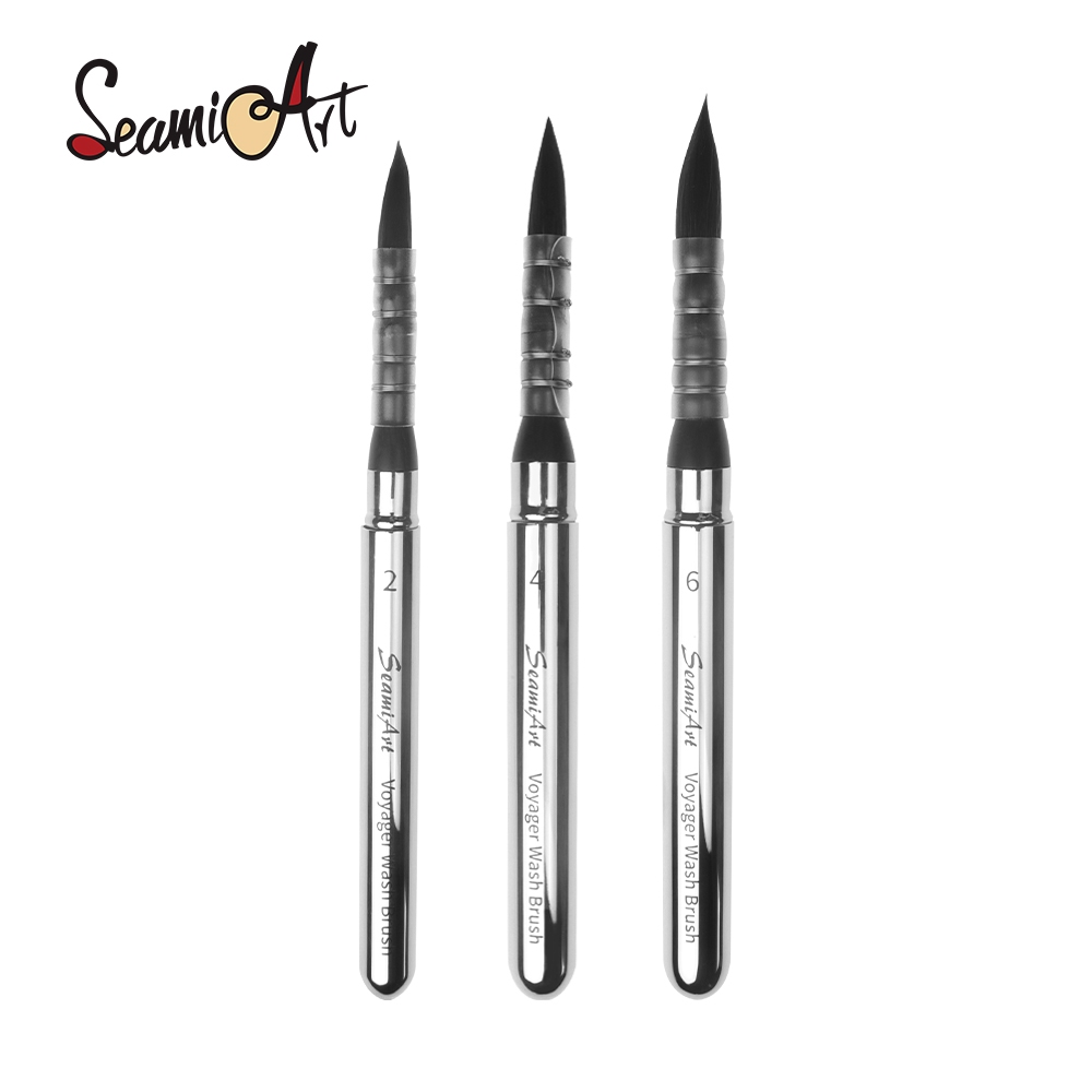 SeamiArt 1pc Portable Short Holder Voyager French Artist Watercolor Paint Brush For Travel Art Creation