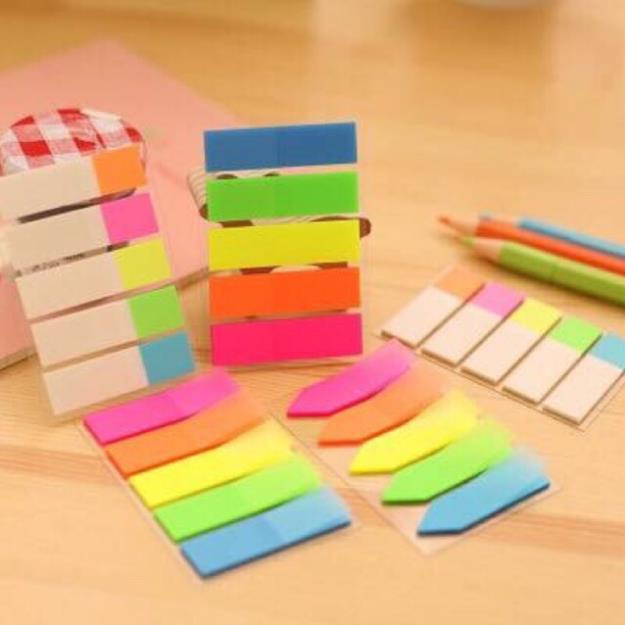 Giấy note đánh dấu trang - phân trang trong suốt kava 5 màu dễ dàng phân biệt tài liệu