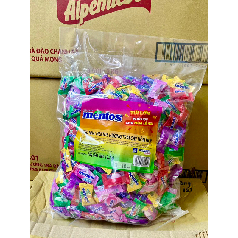 Combo 2 gói Kẹo Mentos Viên Hương Trái Cây Gói (1kg*2) mua sam nhanh [Tết]