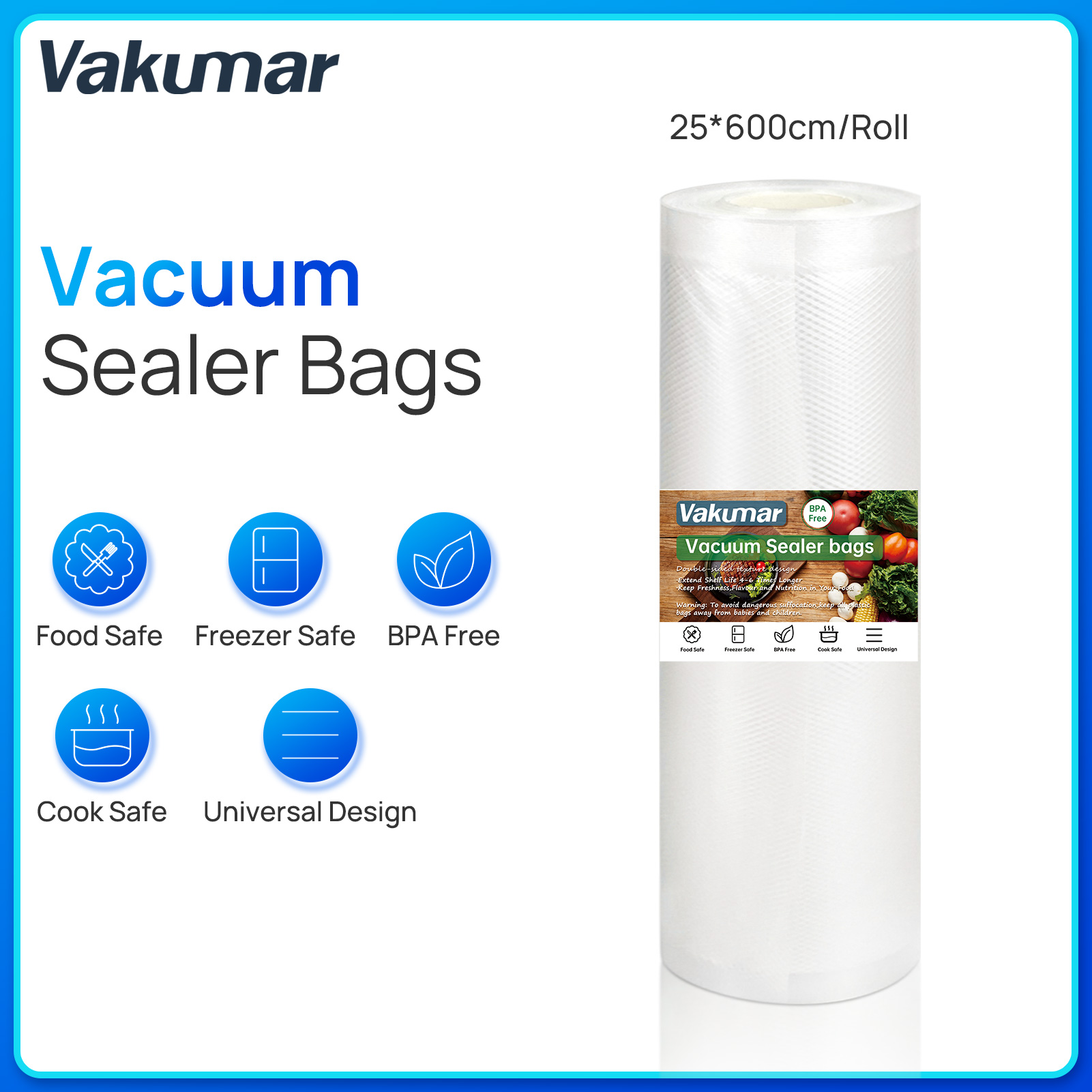 Vakumar Vacuum Sealer Machine 5186 90Kpa Food Vacuum Sealer Machine  Preservation Dry/Moist/Liquid Modes & 2PCS Vacuum Seal Food Storage  Containers