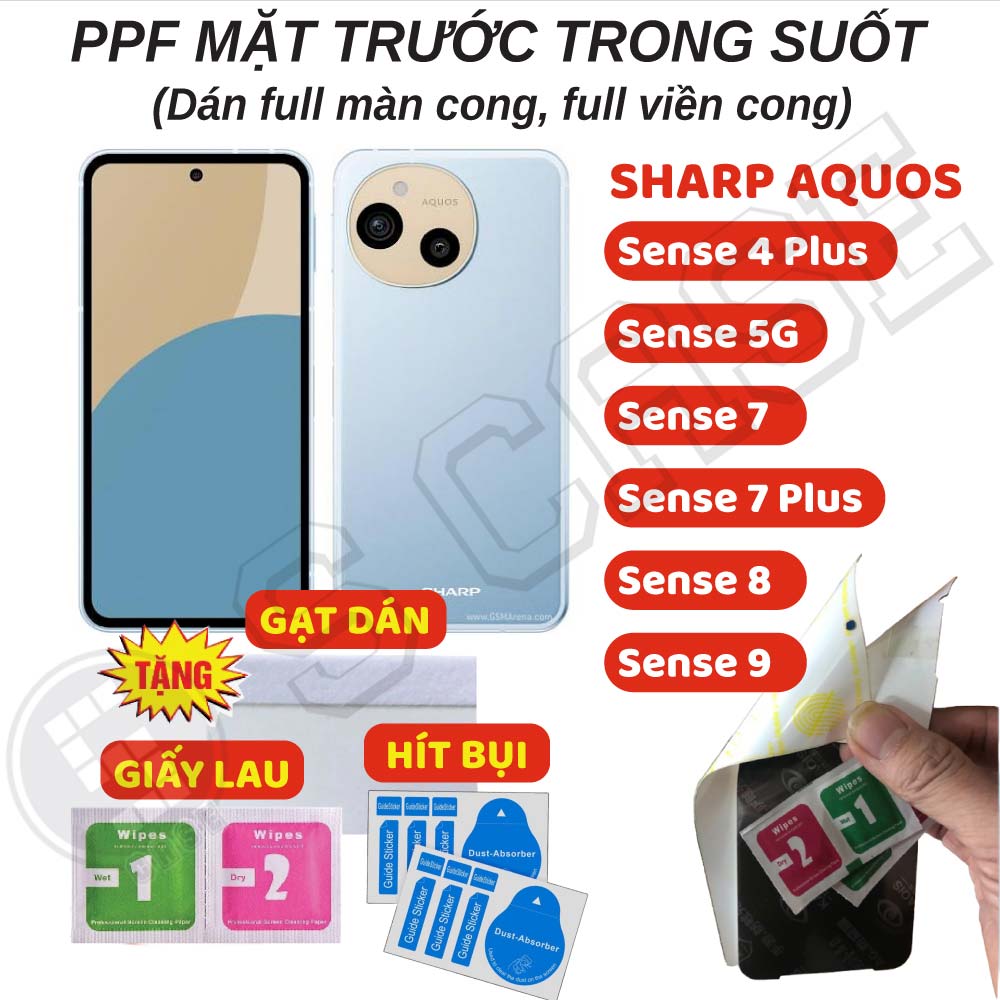 Dán PPF Full Màn Trong Suốt Sharp Aquos Sense 9/ sense 8/ sense 7 Plus/ sense5G/ sense 4 Plus