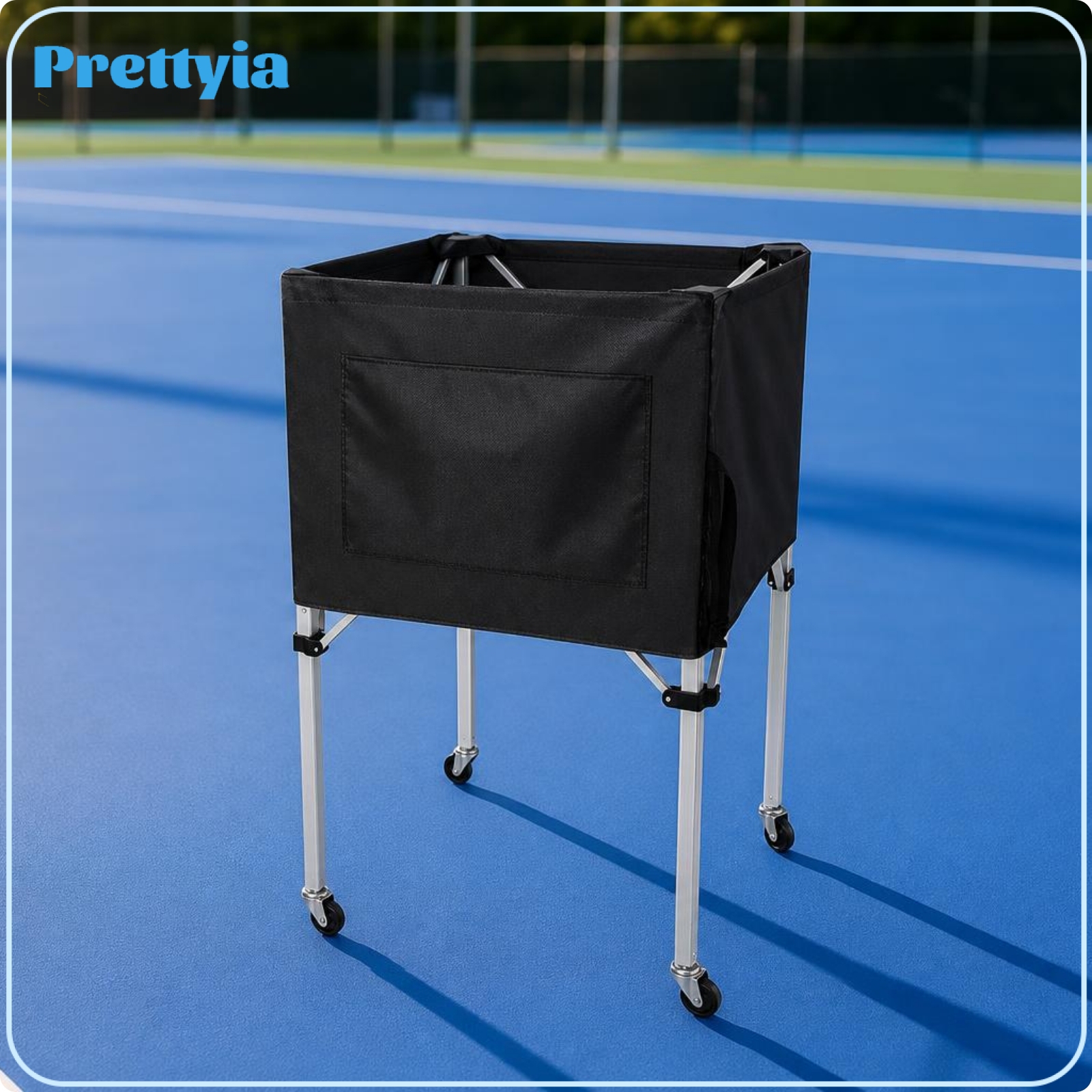 Prettyia Foldable Ball Storage Cart Collapsible Folding Ball Cart Portable Sports Equipment Organizer Wheeled for Coaches, Gym, Training Sessions ราคา 3,946 บาท*ส่งฟรี