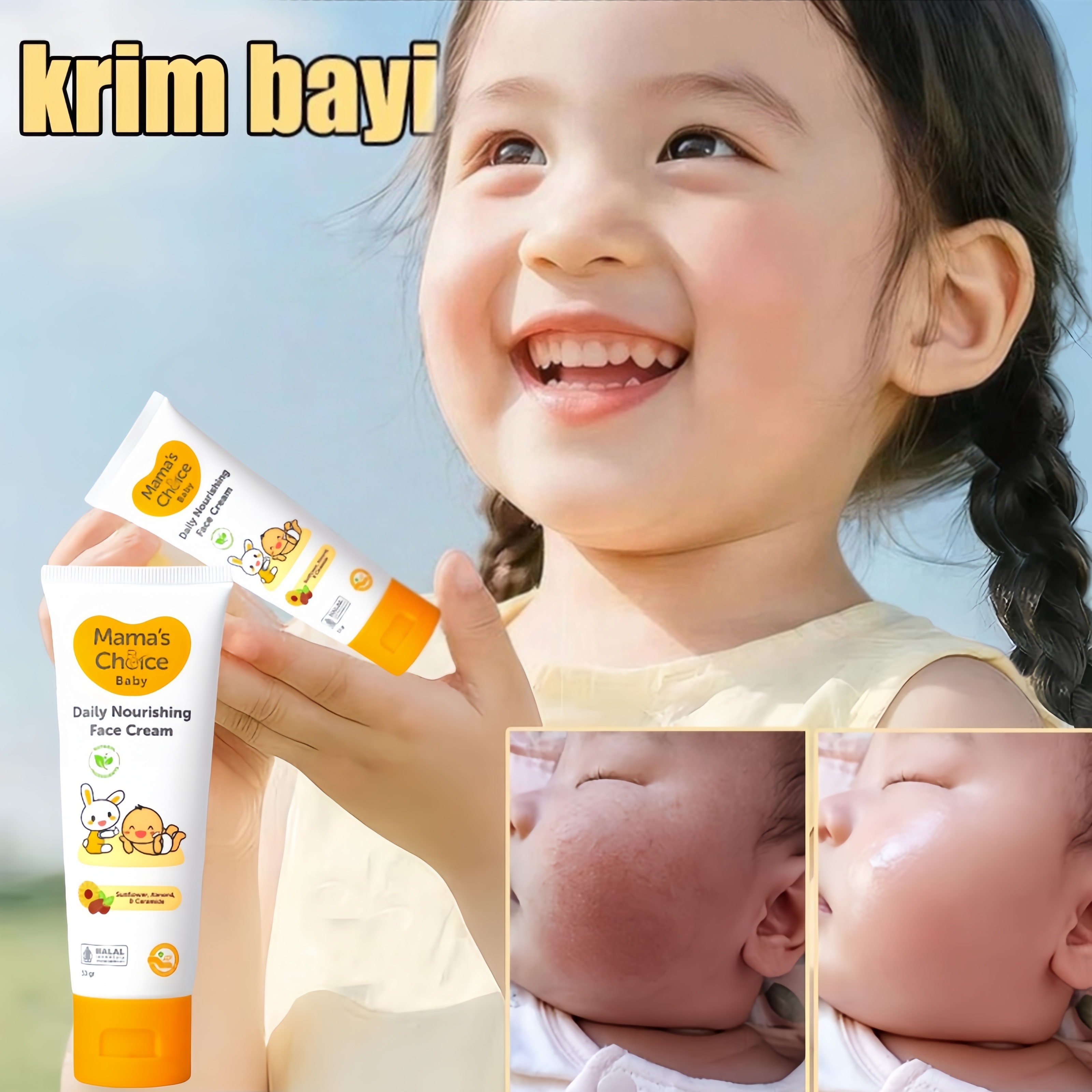 Mamas Choice Baby Daily Nourishing Face Cream | Skincare Bayi Krim Pelembab Muka Bayi dan Anak
