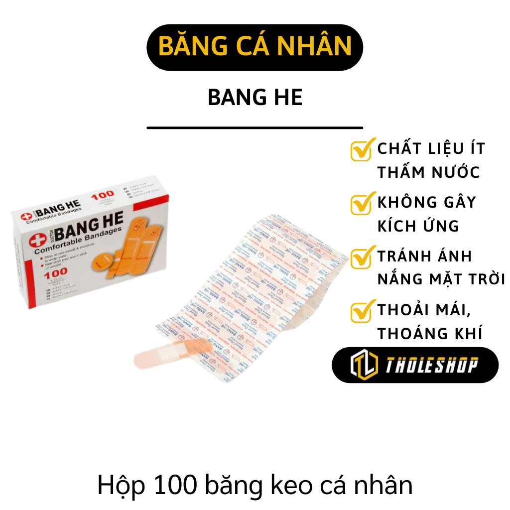 Băng keo cá nhân - Combo 100 băng dính cá nhân Bang He