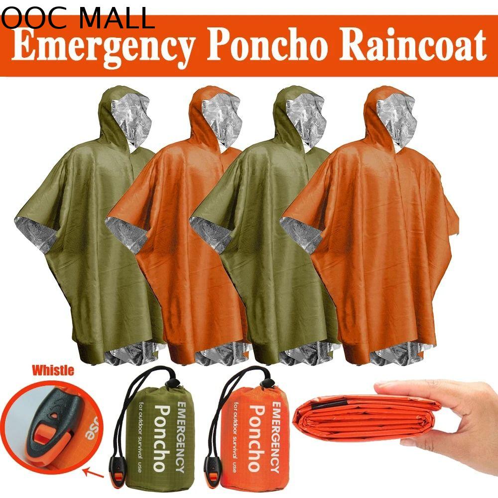 OOC Thiết bị cắm trại Áo mưa poncho khẩn cấp Chống nước Phim nhôm Áo mưa khẩn cấp Sinh Tồn Khẩn Cấp Phản xạ nhiệt Áo mưa chống thấm Cắm trại đi bộ đường dài