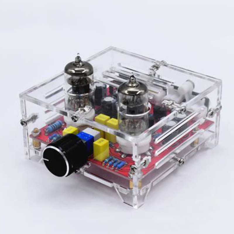 XH-A201 Audiophile 6J1 Tube Amplifier Front Board HIFI Class A Tone Preamp Board with Crystal Shell