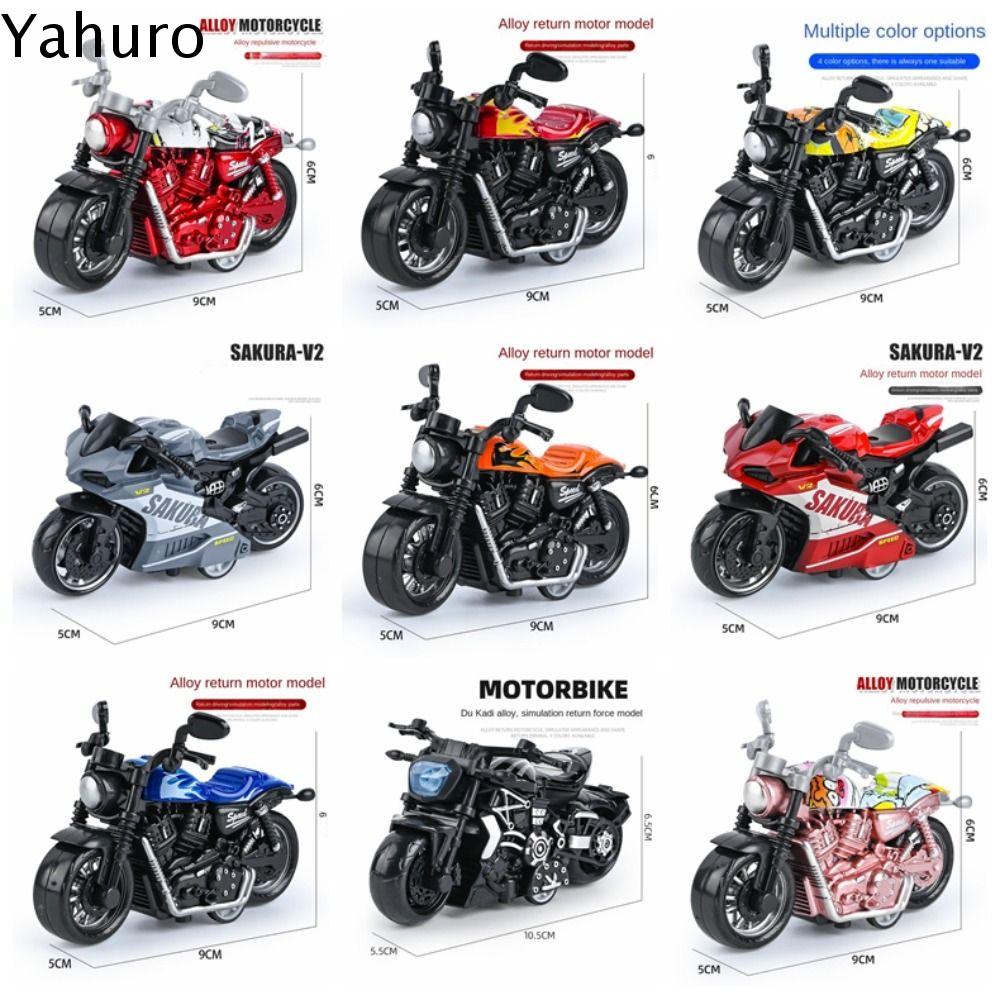 YAHURO Xe kéo lùi Mô hình xe máy kéo Mini Hợp kim Mô hình xe máy Đồ chơi xe máy Mô phỏng Mô hình hành động xe máy Đồ chơi bé trai