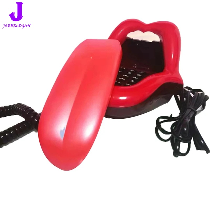 LED Indicator Tongue Stretching Lips Funny Corded Telephone, Tone/Pulse Dial, Mini Landline Phone Presyo 916 Piso*Libreng Shipping