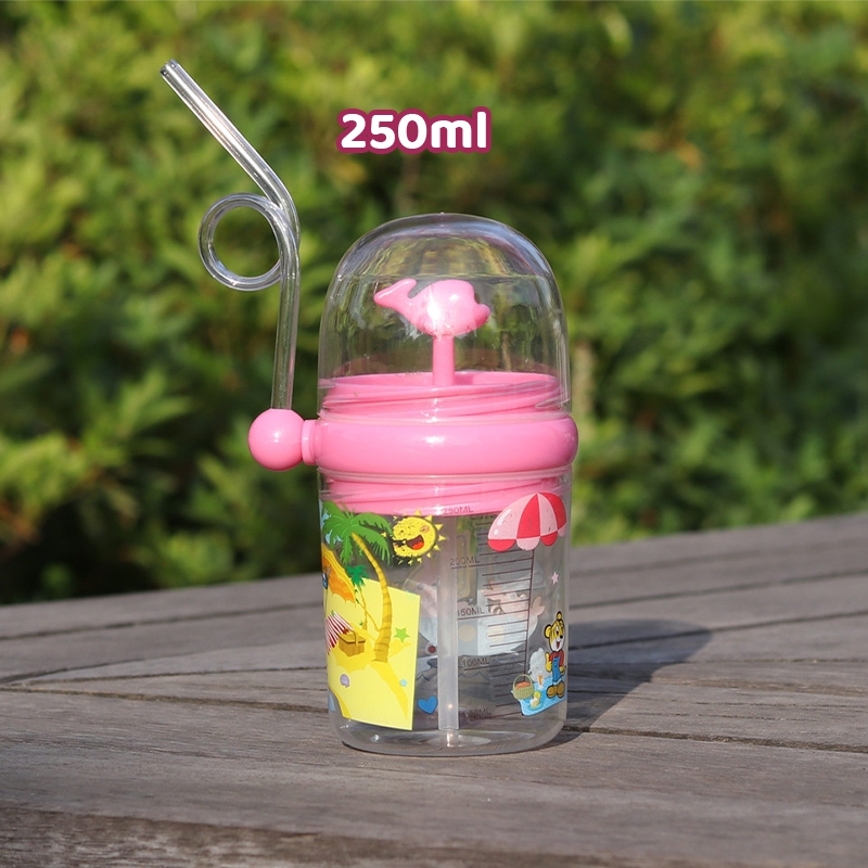 Little Whale Spray Cup That Can Spray Water with Straw Cup Bpa Free Drinking Bottle for Kids