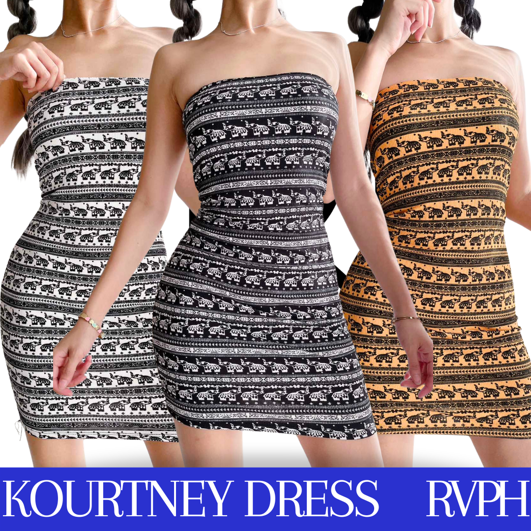 Kourtney Elephant Bodycon Dress in XS-2XL, Knitted, Boho Style