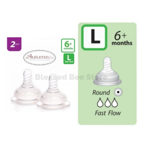 Autumnz - Soft Silicone Teat *2pcs* (Round Hole) BUY 3 FREE 1 Nipple Brush Worth RM 5.90