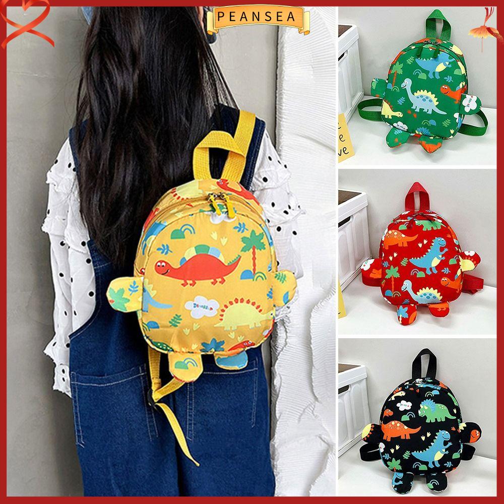 PEANSEA Dễ thương Khủng long hoạt hình Nylon Ba lô trẻ em Cặp sách mẫu giáo Cặp sách Ba lô trẻ em