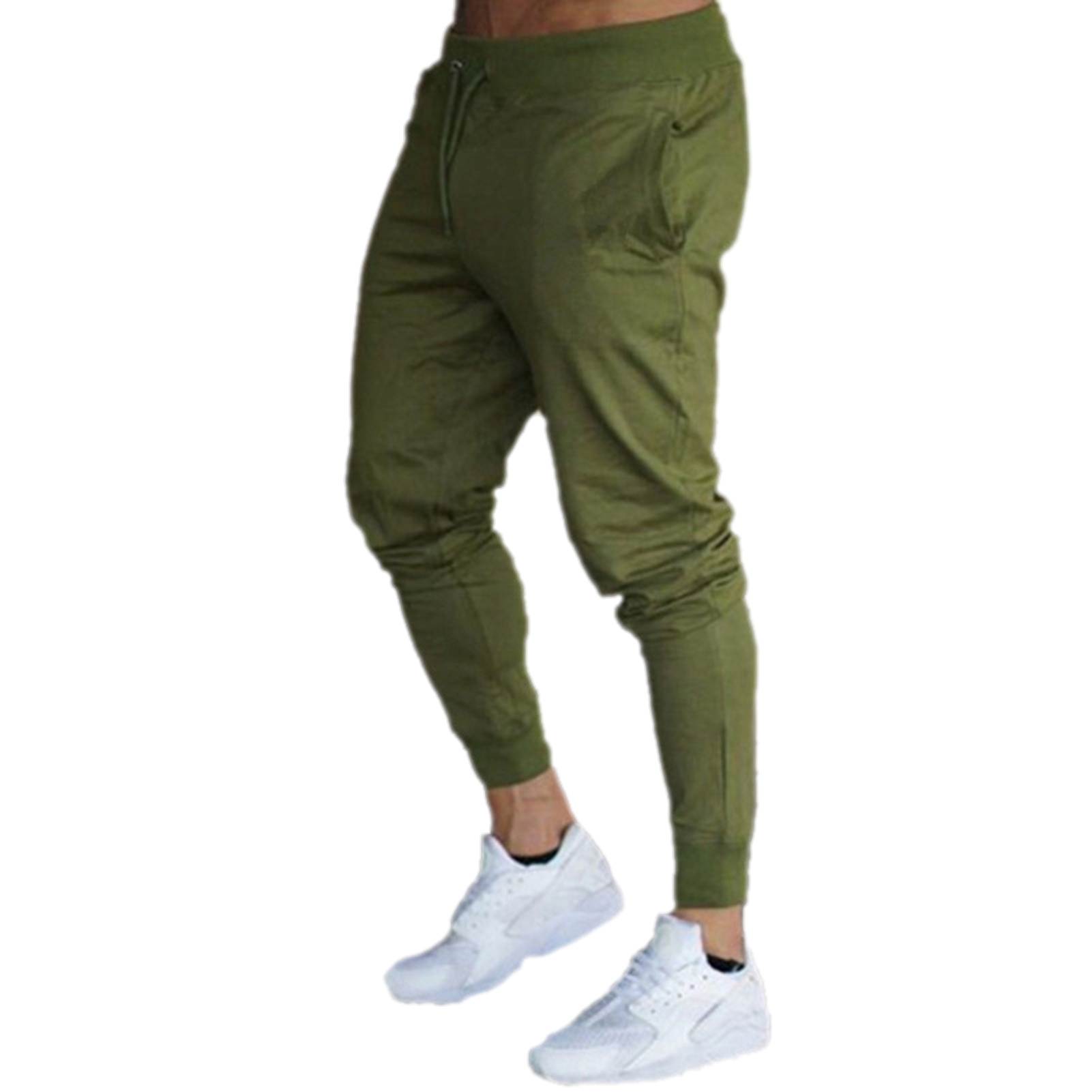 UHH Slim Fit Pants Leg Shaping Pants Men's Slim Fit Sweatpants with Drawstring Waist Elastic Mid-rise Joggers Breathable Soft Fabric Ankle-banded Gym Trousers with Pockets – Comfortable Casual for Asia