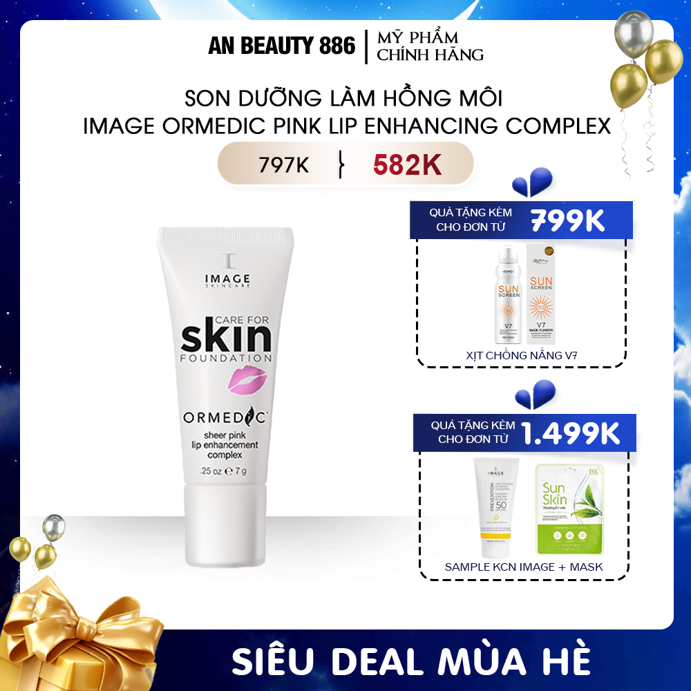 Son dưỡng giúp mềm mịn và hồng môi Image Skincare Ormedic Sheer Pink Lip Enhance Complex 7gr