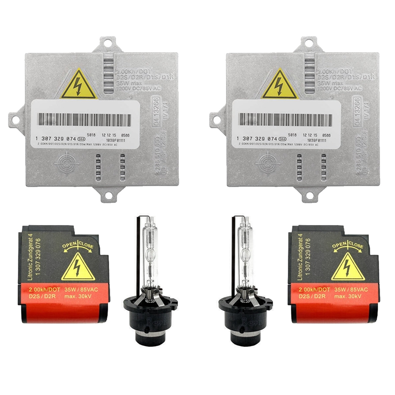 1307329074 2 x for 02-07-BMW E46 E63 E64 X3 HID Headlight Xenon Ballast Control Unit with Igniter & D2S 4300K Bulb Kit