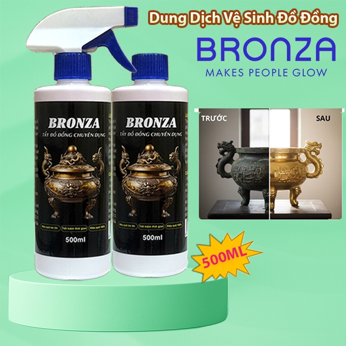 Dung Dịch Đánh Bóng Đồ Đồng BRONZA 500ml – Tẩy Ố Vàng, Làm Sạch Lư Đồng, Đồ Thờ, Đồ Trang Trí