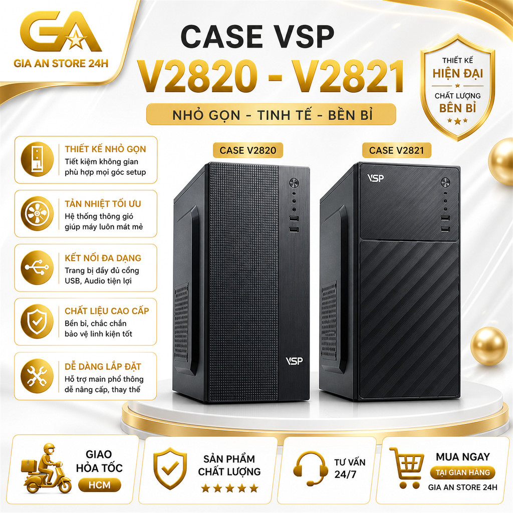 VỎ CASE MÁY TÍNH VSP V2820 & V2821 – Gọn Gàng , Tinh Tế, Tối Ưu Cho Văn Phòng Hiện Đại