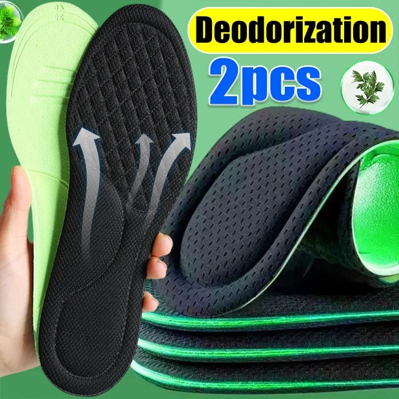 Soft Antibacterial Massage Orthopedic Insoles Men Women Sweat-absorbent Shock Absorption Deodorant Breathable Cotton Insoles Sports Arch Support Shoe Pads