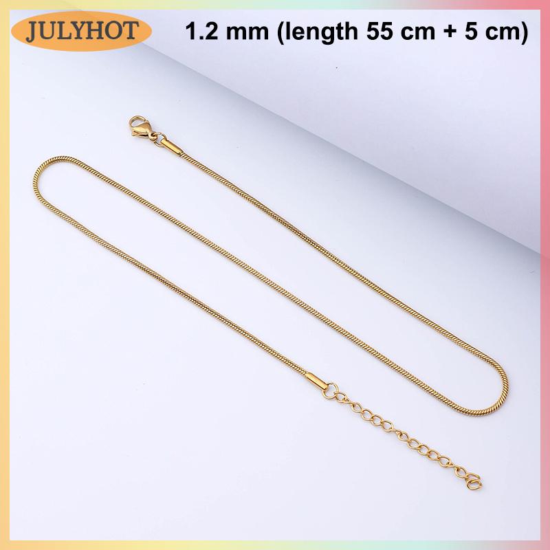 JULYHOT 0.9 1.2 1.5 2.0MM Stainless Steel Necklace For Men Hip Hop Titanium Steel Square Snake Chain Necklace Jewelry Accessories