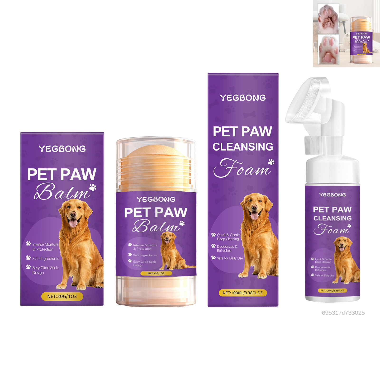 Kem dưỡng ẩm cho chó mèo Pet Paws Care dành cho bàn chân khô nứt nẻ với công thức dịu nhẹ dành cho da nhạy cảm BF-VN