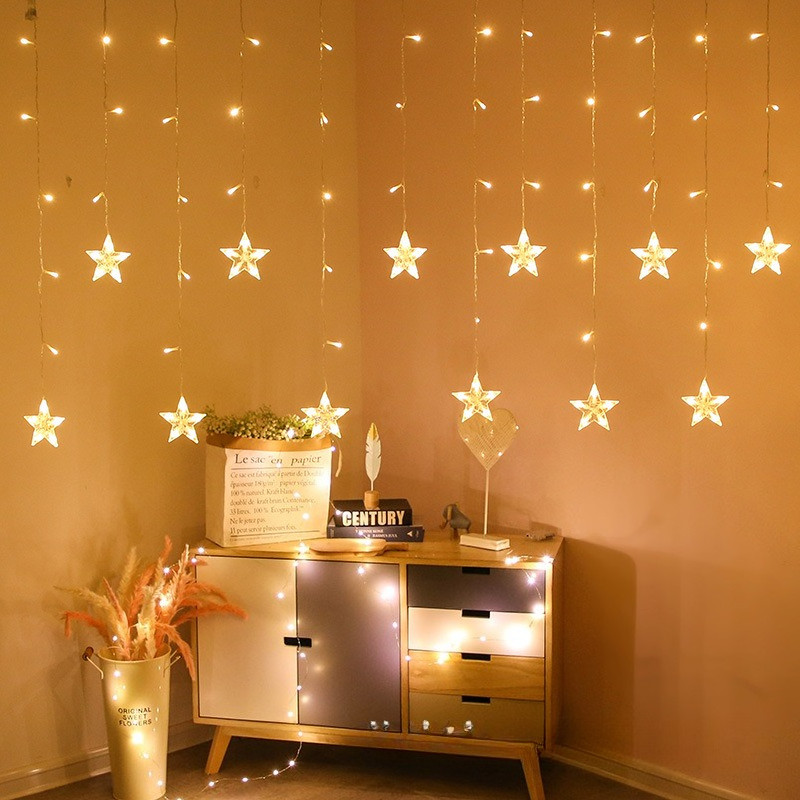 BHQ Star LED Curtain String Light Garden Christmas Decoration Fairy Lights Night Lamp Lampu Dekorasi Malam 装饰灯
