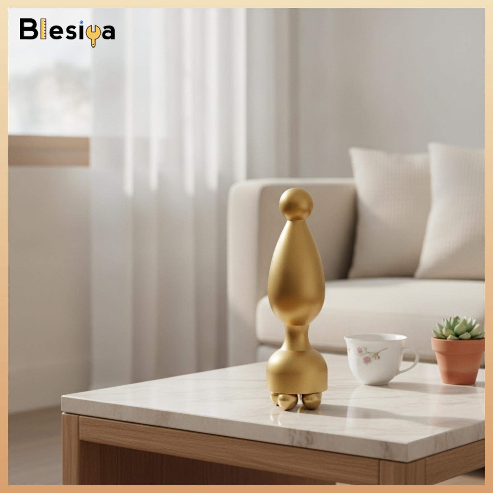 Blesiya Handheld Brass Massage Tool Golden Facial Massager Portable Acupoint Presser Polished for Acupressure ราคา 2,826 บาท*ส่งฟรี