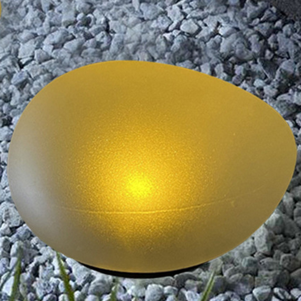 Outdoor Solar Garden Light Waterproof IP55 Cobble Stone Lamp with Optical Control and 600mAh Battery for Yard Decor