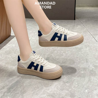 Qiaoyuluo đế dày Forrest Gump giày cho nữ mới thể Thao Linh Hoạt da Giày thoáng khí màu trắng sinh viên Giày Sneaker đế bệt