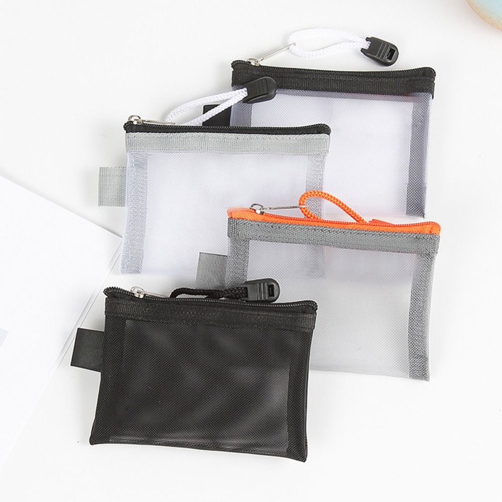 ROMOLA Zipper Bag Fashion Nylon Transparent File Bag Lipstick Bags