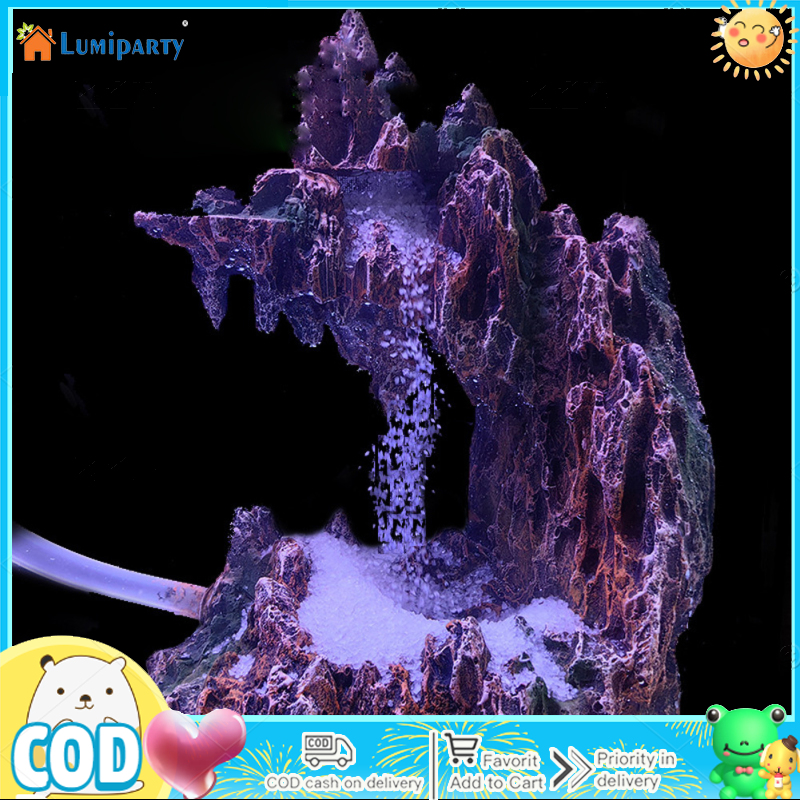 Fish Tank Decoration Rockery, Aquarium Mountain View Stone With Underwater Sand, Resin Landscape Ornament Decorations For Fish Tank Aquarium Turtle Tanks ราคา 886 บาท*ส่งฟรี