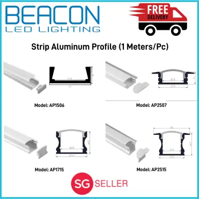BEACON LED (2pcs in 1 price) 1 meters Aluminium Profile for LED Strip Light - Casing / Fitting / Frosted Cover