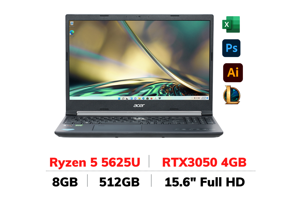 Laptop ACER Aspire Gaming A715-43G-R8GA R5 5625U 8GB 512GB SSD GeForce RTX3050 4GB Win 11
