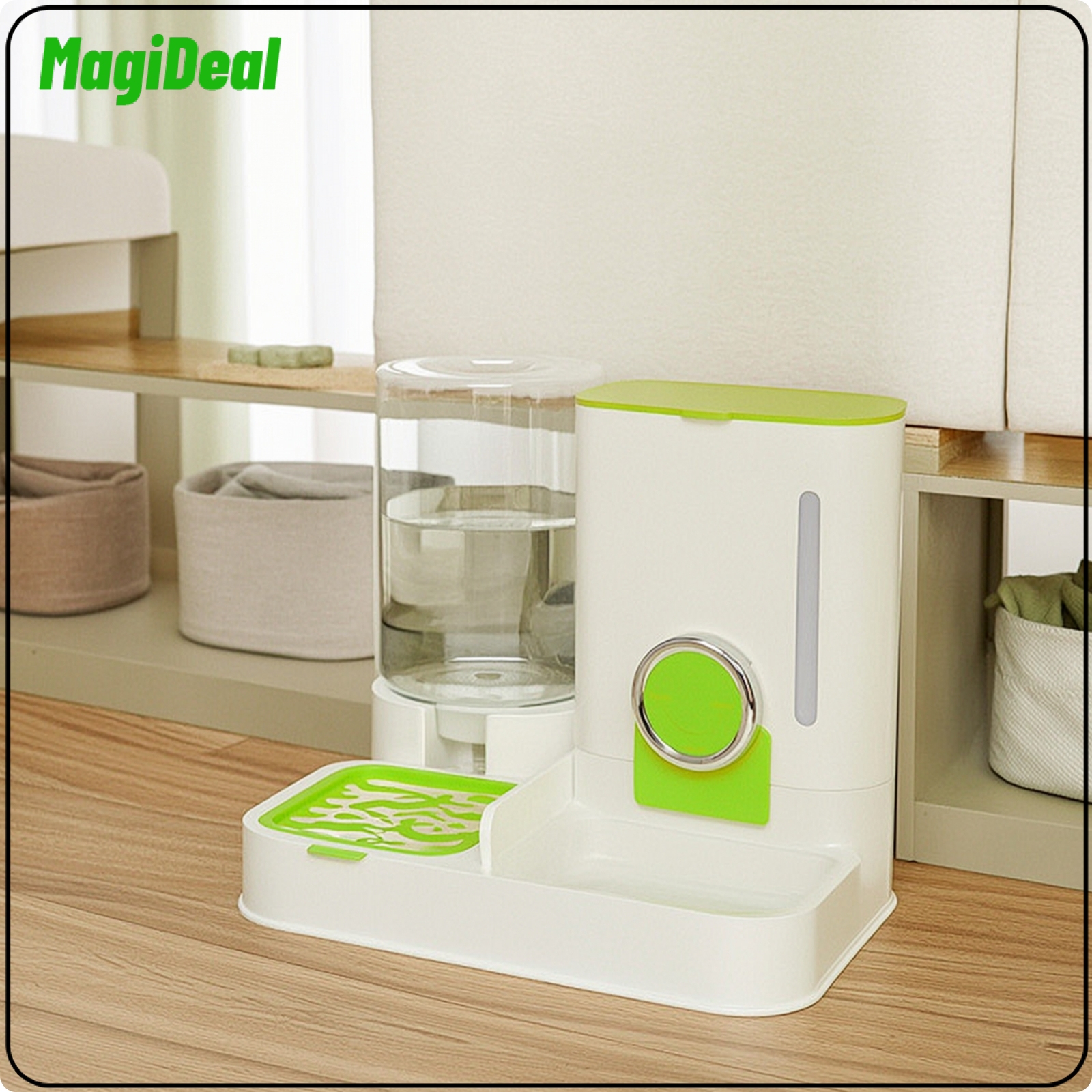 MagiDeal Compact Automatic Cat Feeder with Water Dispenser Countertop Cat Feeder with Water Dispenser Easy to Clean Pet Feeding Station Stable for Small Dogs, Home, Kitchen ราคา 3,334 บาท*ส่งฟรี